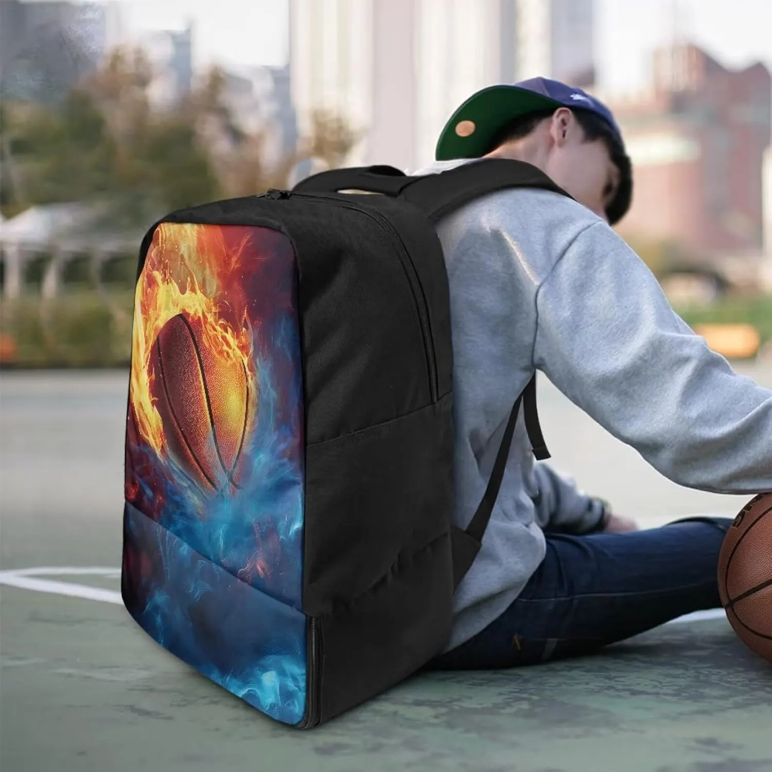 18.5in Basketball Backpack Basketball Bag with Shoe Compartment & Ball Holder, Waterproof Bag for Soccer Volleyball