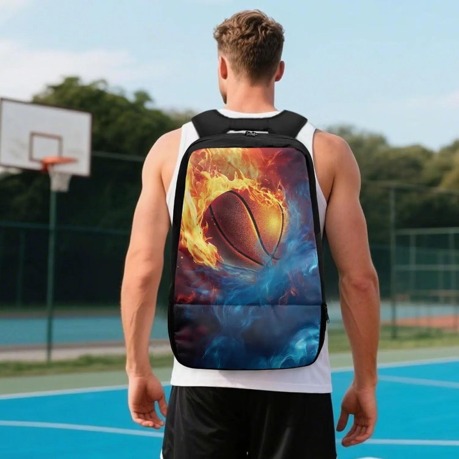 18.5in Basketball Backpack Basketball Bag with Shoe Compartment & Ball Holder, Waterproof Bag for Soccer Volleyball