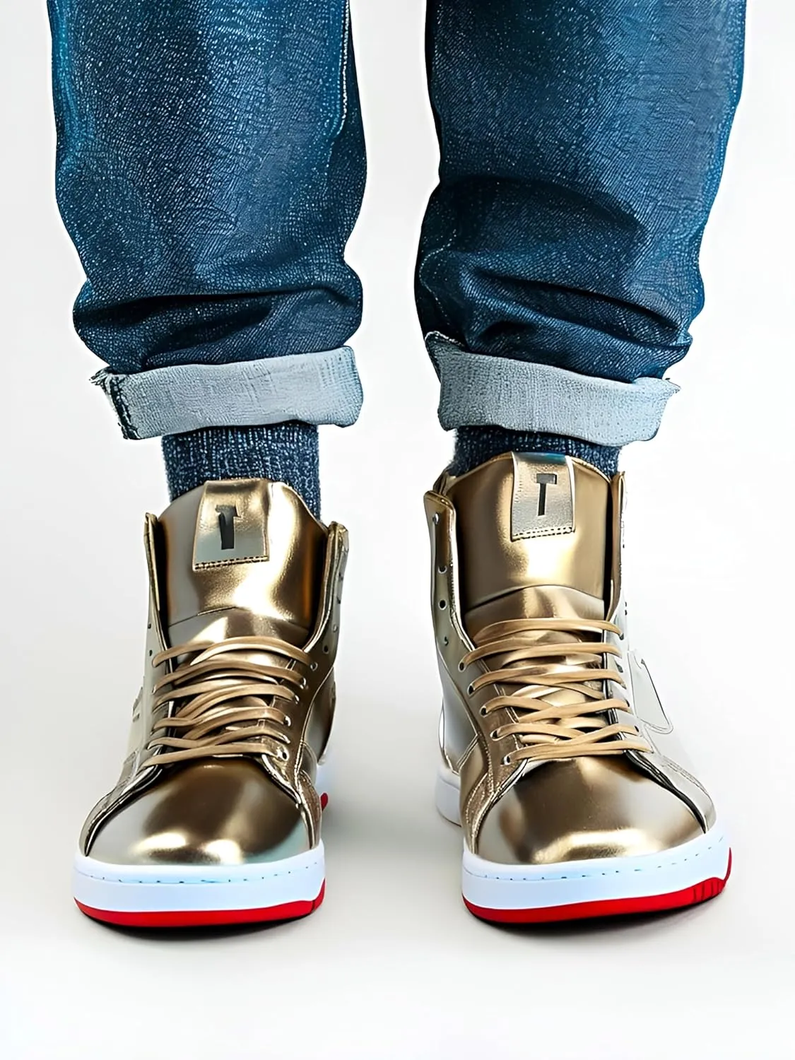 2025 Gold T Sneakers Shoes for Men Women Youth Sneakers Men Never Surrender Shoes High Top Fashion Sneakers