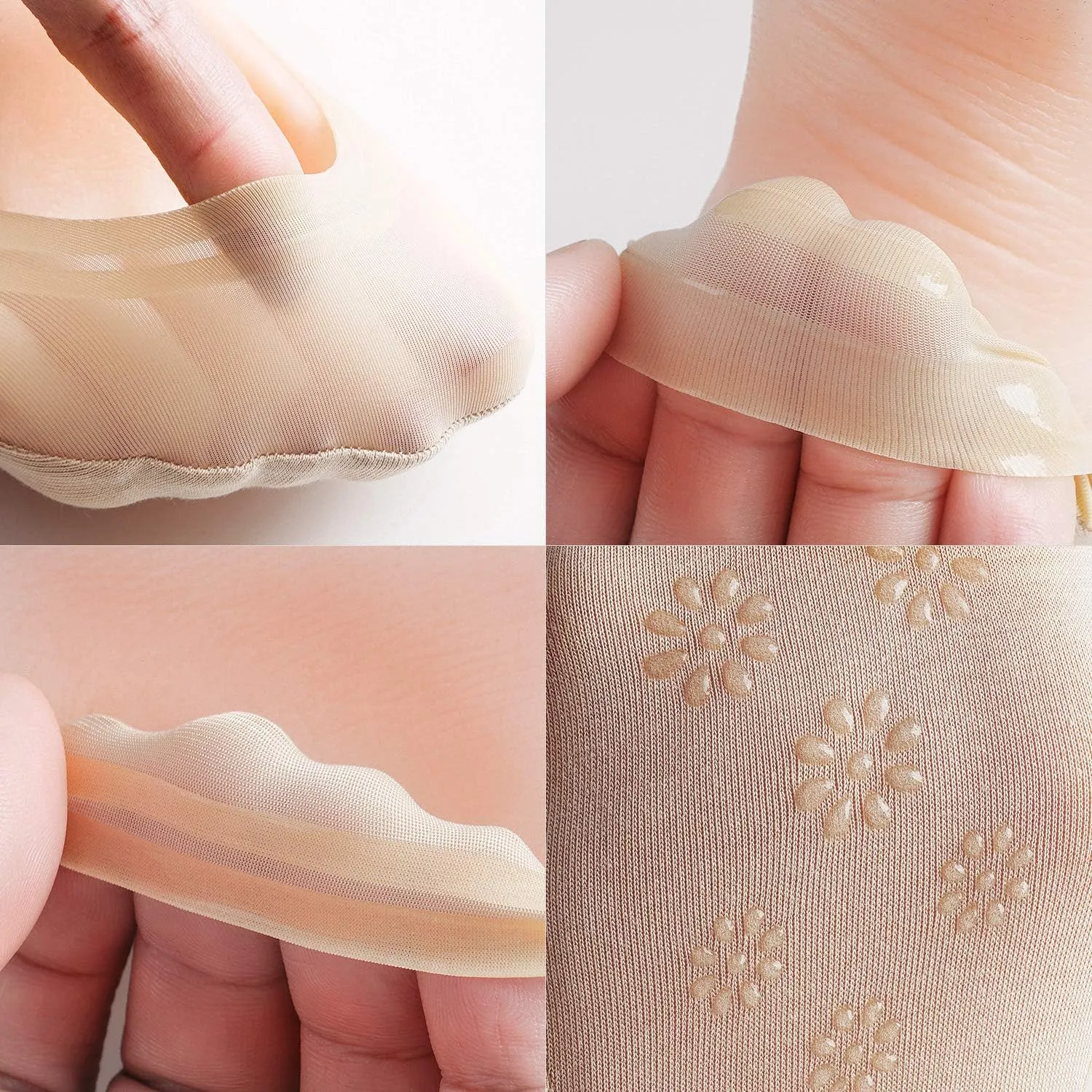 3-9 Pairs No Show Socks Women Nylon Ultra Low Cut Non-Slip Thin Liner Socks Invisible Hidden Socks for Flats
