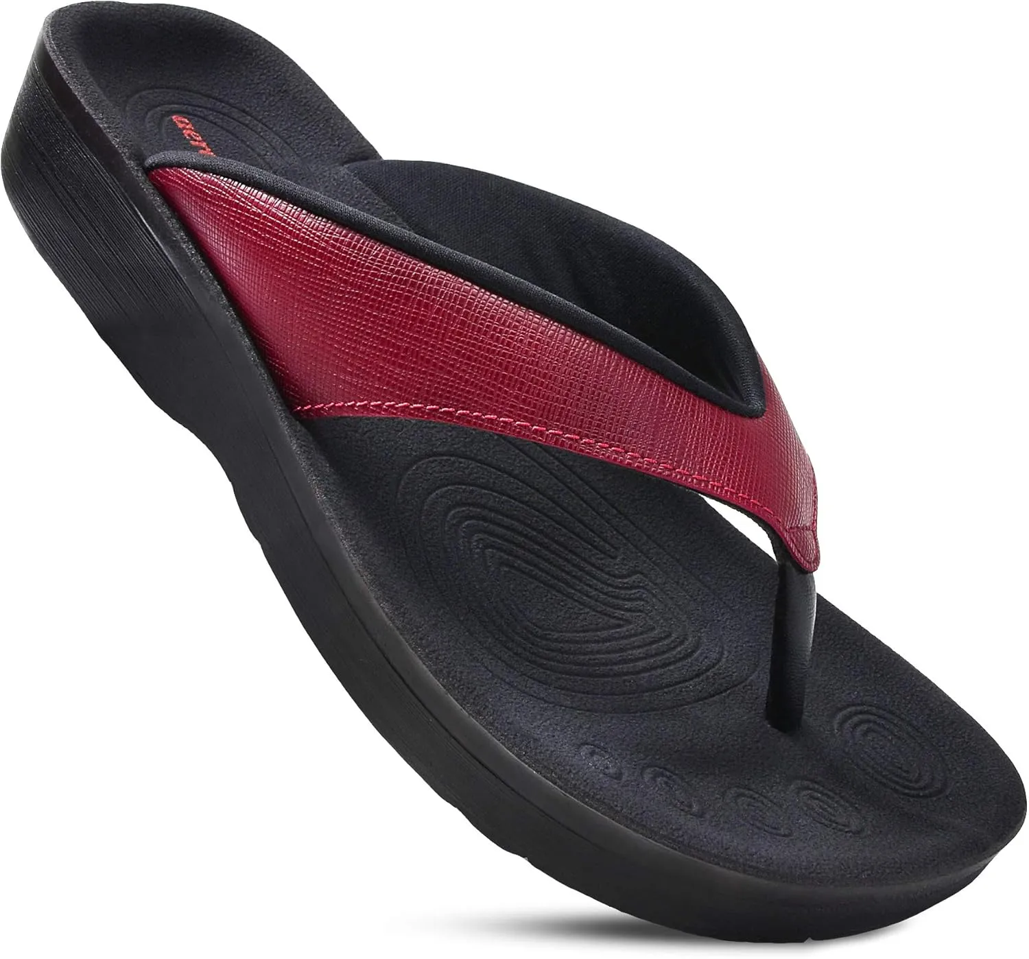 AEROTHOTIC Slip On Recovery Footwear Plantar Fasciitis Flip Flops for Women Yoga Mat Outdoor Walking Beach Ladies Arch Support Summer Thong Dressy Casual Sandals Comfortable Vacation Essentials
