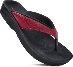 AEROTHOTIC Slip On Recovery Footwear Plantar Fasciitis Flip Flops for Women Yoga Mat Outdoor Walking Beach Ladies Arch Support Summer Thong Dressy Casual Sandals Comfortable Vacation Essentials