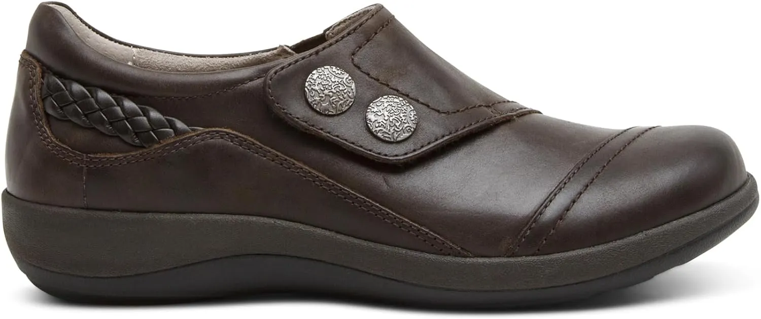 Aetrex Women's Karina Orthopedic Arch Support Monk Strap Shoes Loafers for Women- Leather Slip On Shoes Plantar Fasciitis Shoes Women
