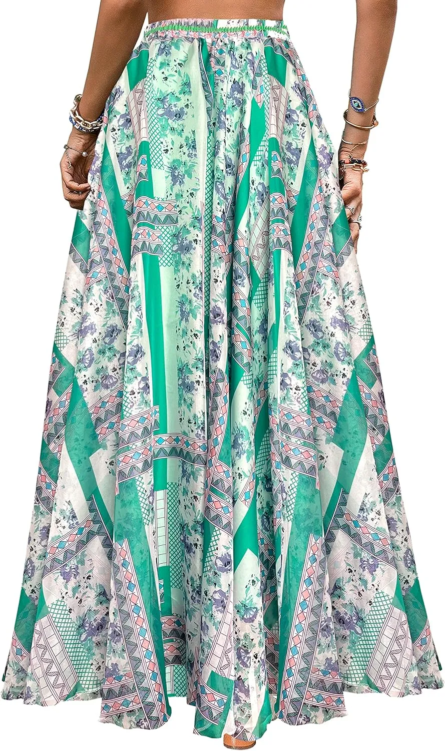 Afibi Women Full/Ankle Length Blending Maxi Chiffon Long Skirt Beach Skirt