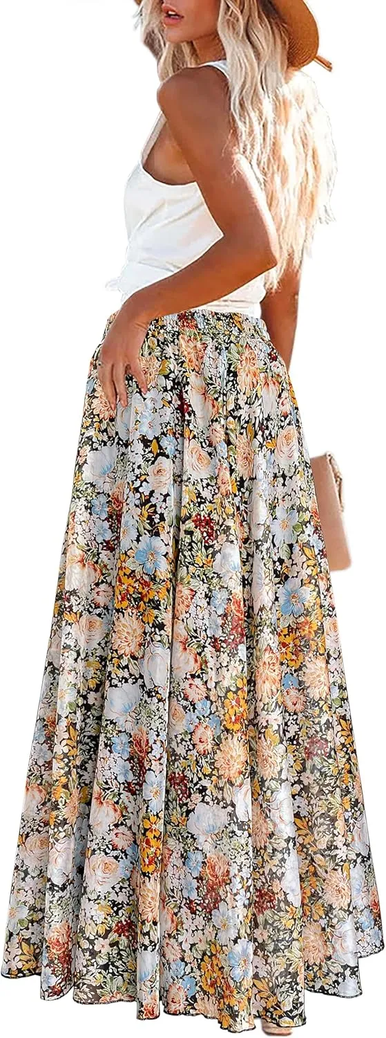 Afibi Women Full/Ankle Length Blending Maxi Chiffon Long Skirt Beach Skirt