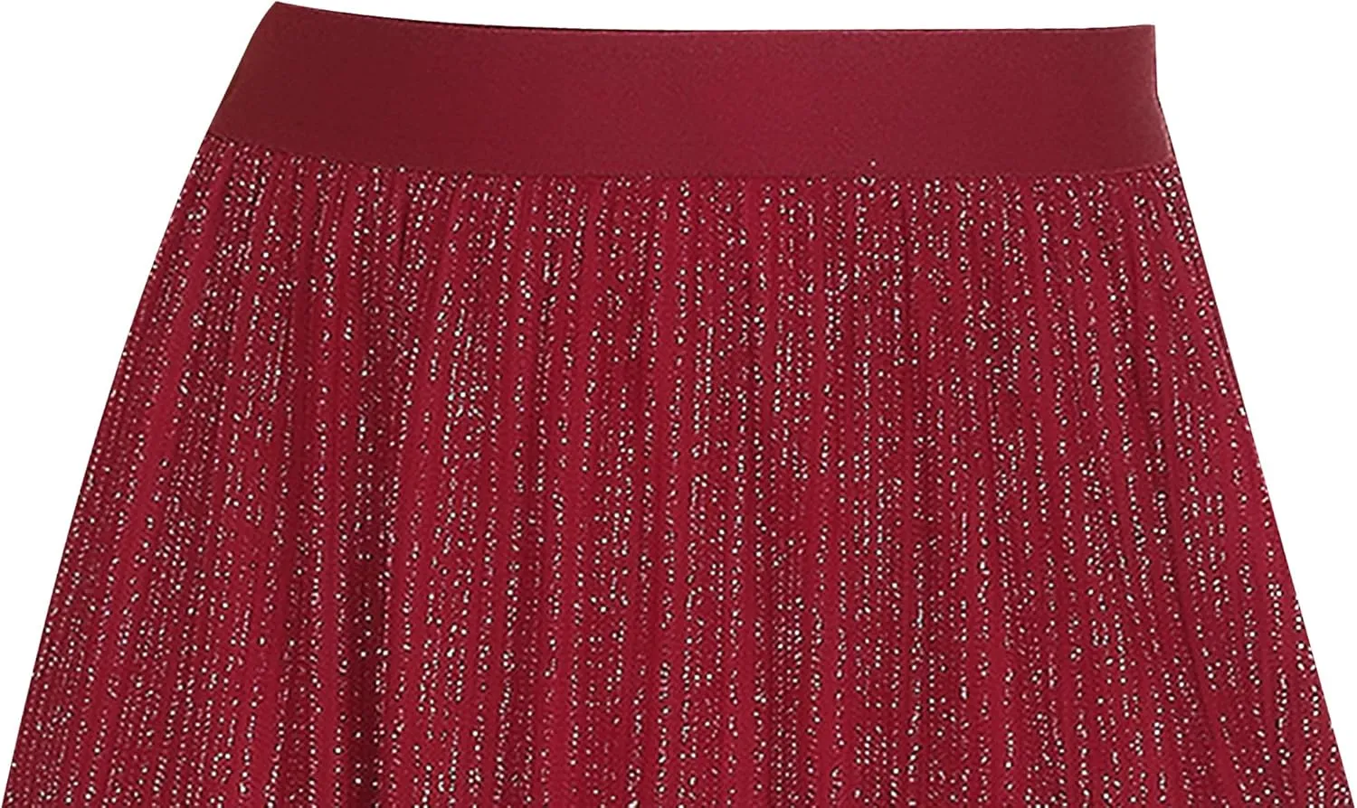 AIMCOO Womens Sequin Skirt Stretchy High Waisted Skirt Sparkly Pleated Midi Skirt 2025 Chiffon Flowy A-line Casual Skirts