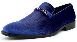 Amali Aller, Mens Casual Shoes - Loafers Men Slip on Shoes - Man Made Velvet Men's Slippers with Metal and Knitted Buckle - Mens Tuxedo Shoes