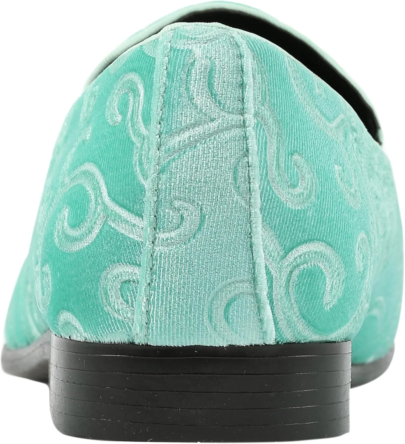 Amali King - Men's Slippers - Mens Loafers - Designer Shoes for Men - Tuxedo Shoes - Velvet Loafers Men - Embossed Paisley Pattern, Satin Band and Trim