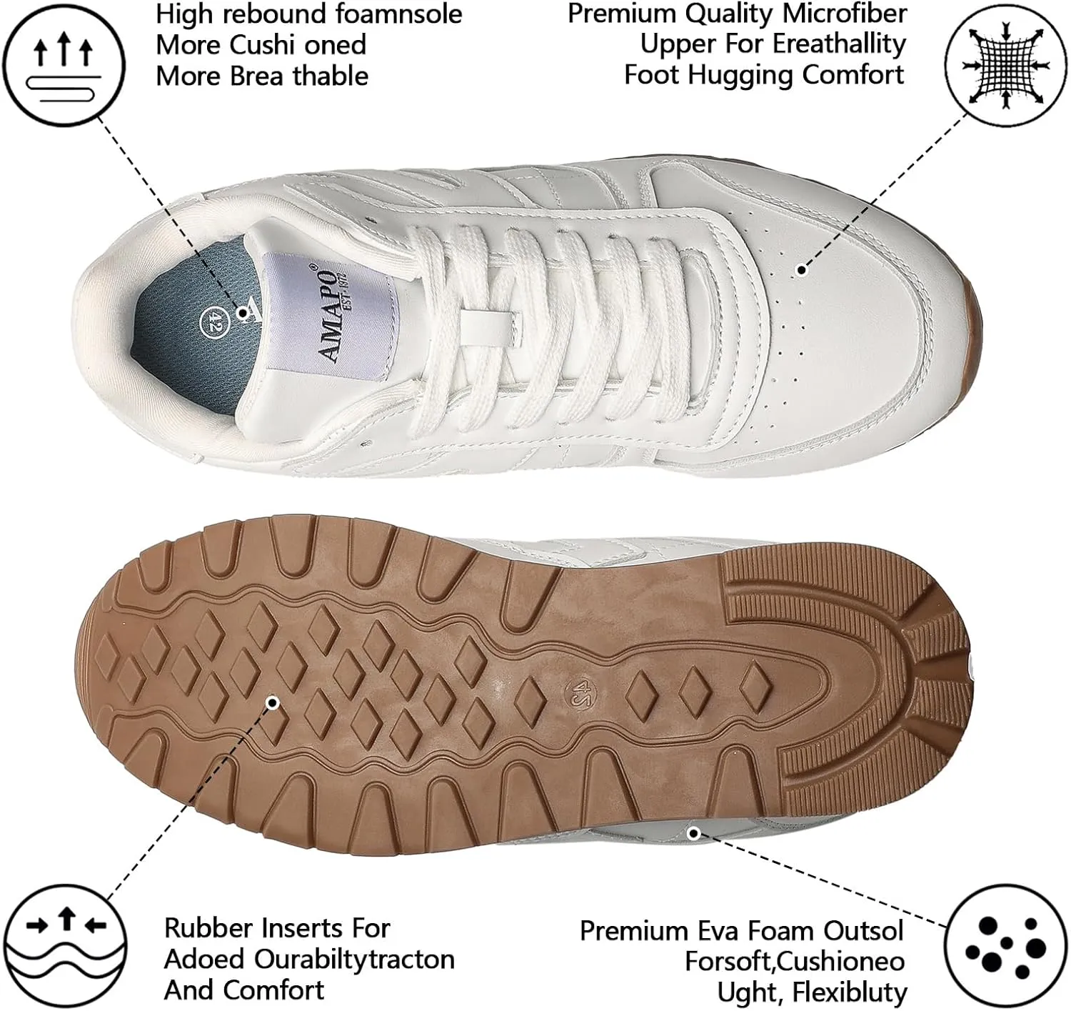 AMAPO Men's Retro Style Low Profile Sneaker Espadrilles