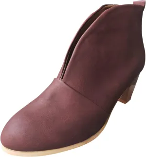 Ankle Boots for Women Front Deep V Cut Out Short Shoes Slip On Lightweight Comfort Non-Slip Chunky Stacked Heel Booties