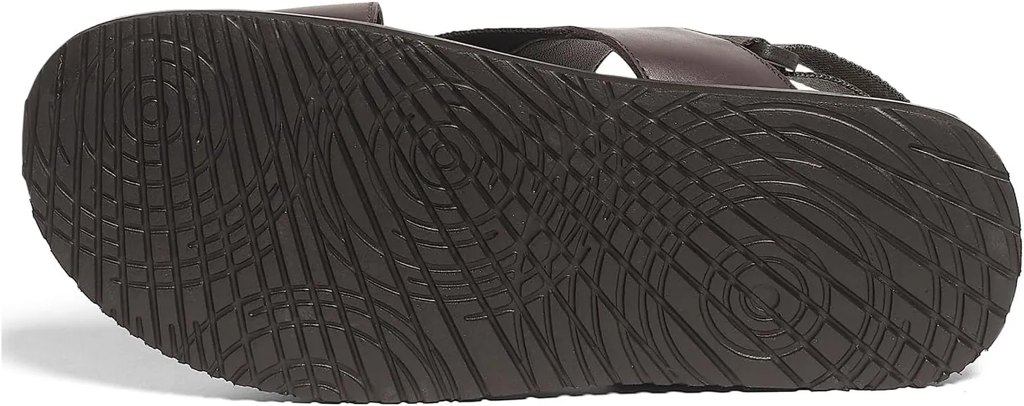 Anthony Veer Malibu Leather Comfort Sandal for Men | Cushioned Ortholite Footbed | Durable Rubber Outsole