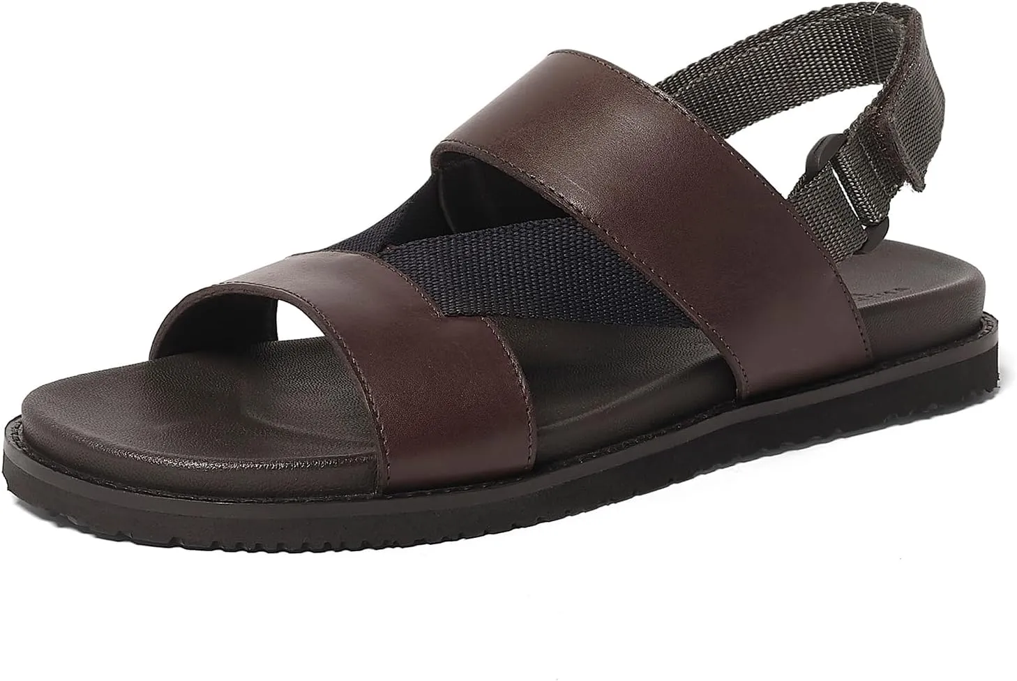 Anthony Veer Malibu Leather Comfort Sandal for Men | Cushioned Ortholite Footbed | Durable Rubber Outsole