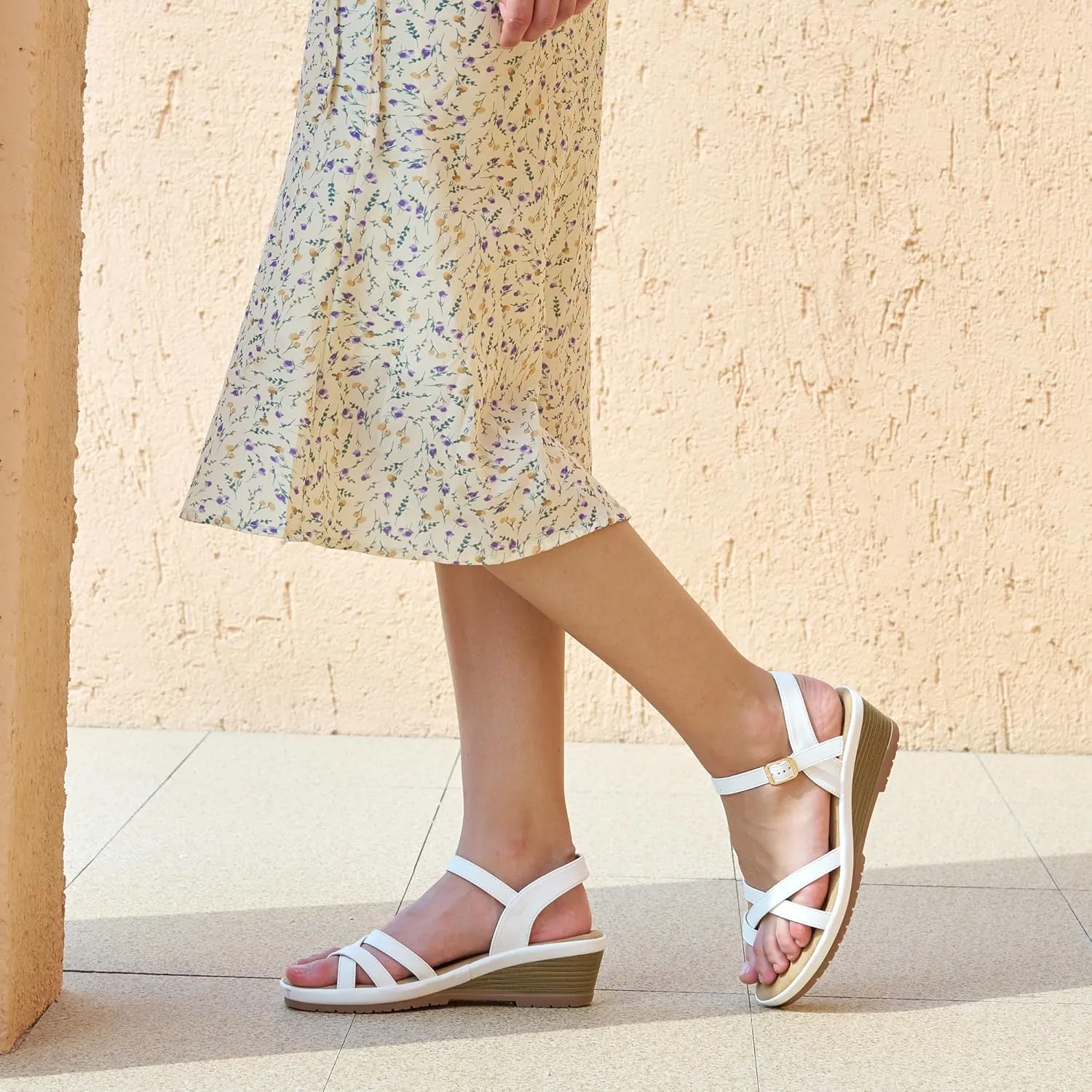 Aomigoct Dressy Womens Wedge Sandals: Comfortable Platform Work Sandals for Women 2025 - Casual Walking Wedding Shoes