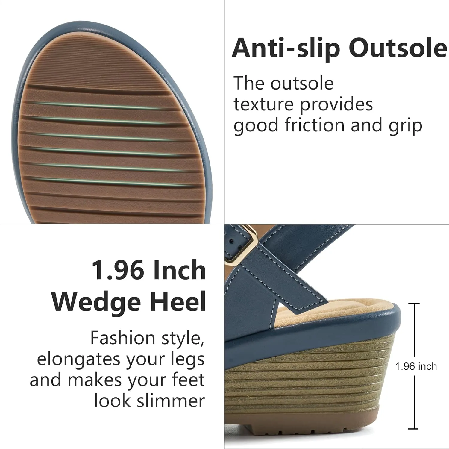 Aomigoct Dressy Womens Wedge Sandals: Comfortable Platform Work Sandals for Women 2025 - Casual Walking Wedding Shoes