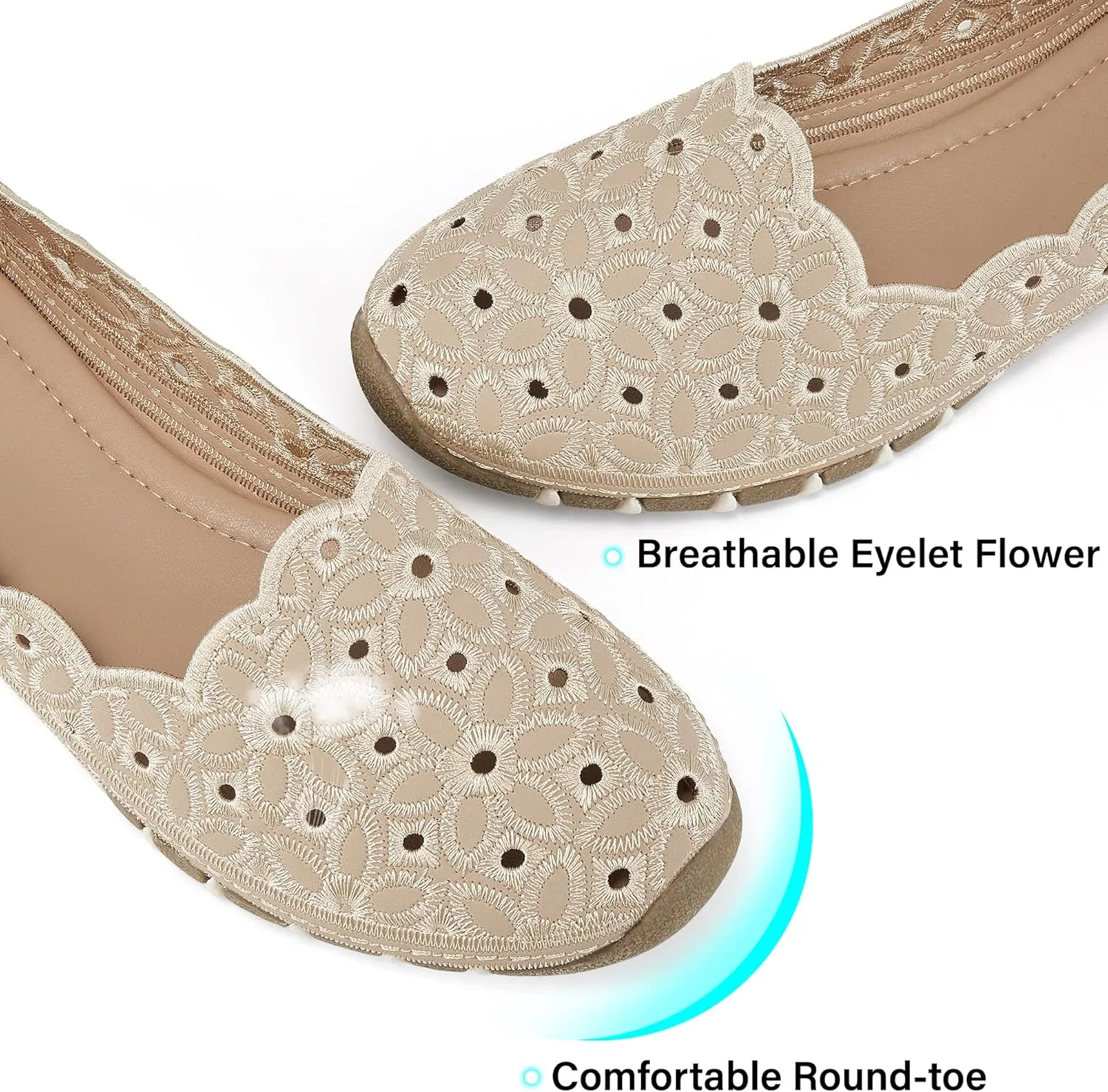 Aomigoct Shoes for Women Ballet Flats: Closed Toe Dress Flats Comfortbale Slip On Pointed Shoes Women Casual Ballets