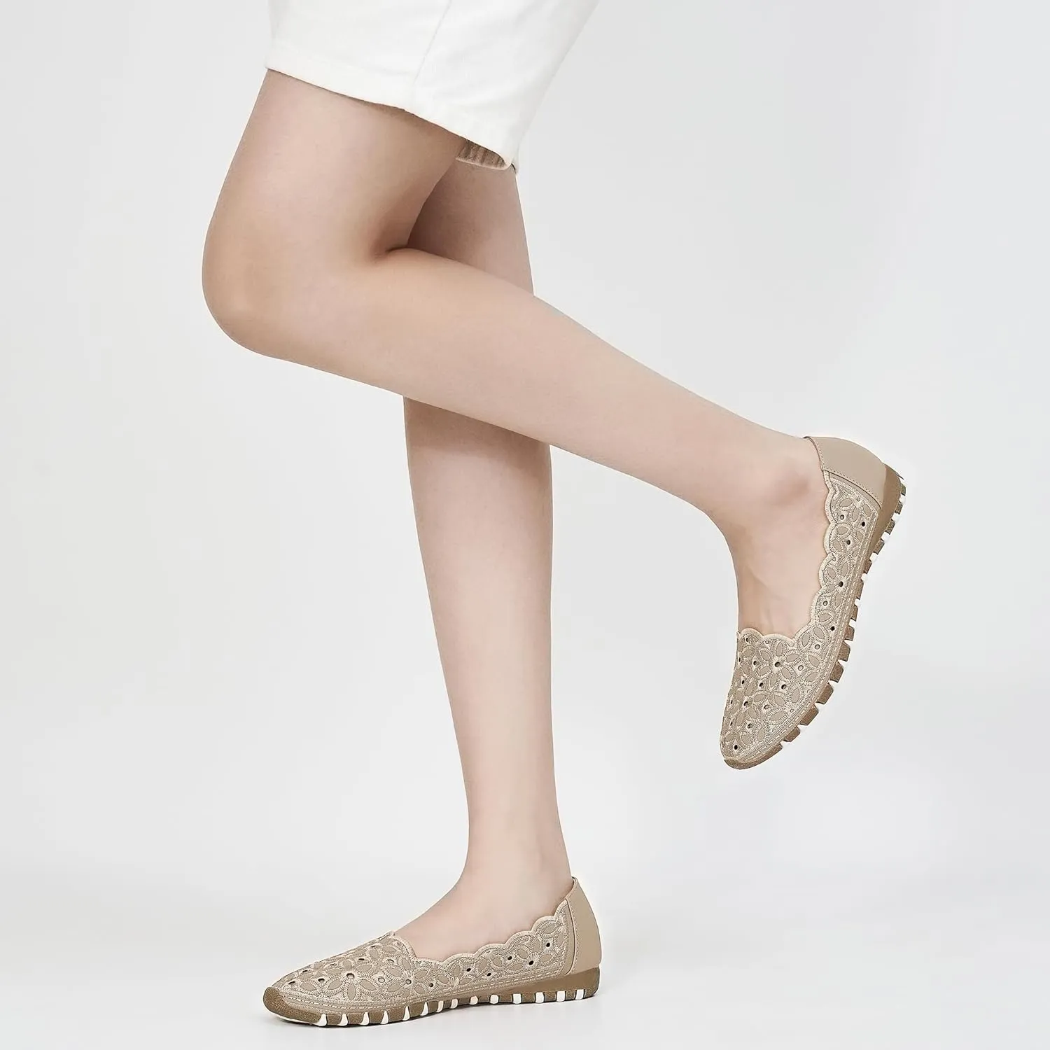 Aomigoct Shoes for Women Ballet Flats: Closed Toe Dress Flats Comfortbale Slip On Pointed Shoes Women Casual Ballets