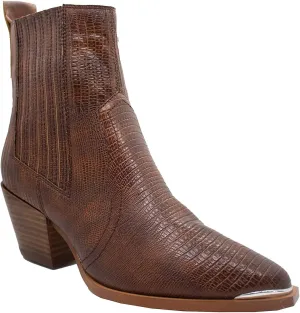 ARiderGirl Eleanor Women's Western Booties Animal Print Slip On Pointed Toe Stacked Heel Ankle Boots