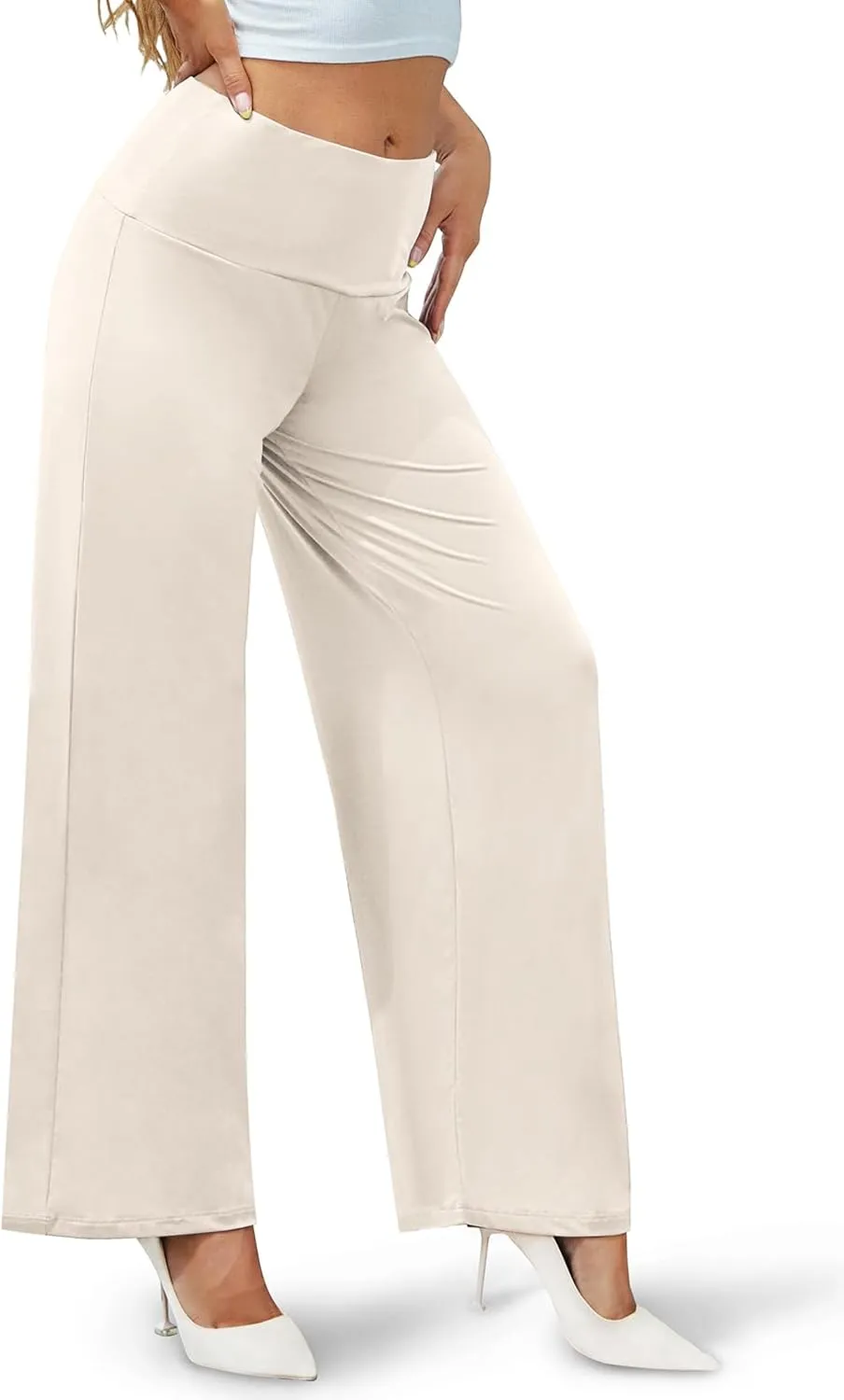 Arolina Women's Stretchy Wide Leg Palazzo Lounge Pants Casual Comfy High Waist Palazzo Pants
