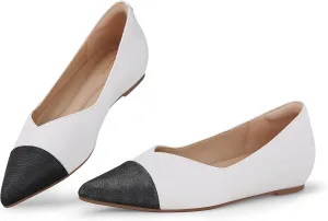 Arromic Flats Shoes for Women, Low Wedge Pointed Toe Women Flats with Arch Support, Heel Pad and Inner Heel, Comfortable Slip on Flats for Office Work Casual Dressy Wedding