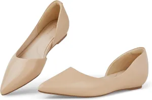 Arromic Flats Shoes for Women, Low Wedge Pointed Toe Women Flats with Arch Support, Heel Pad and Inner Heel, Comfortable Slip on Flats for Office Work Casual Dressy Wedding