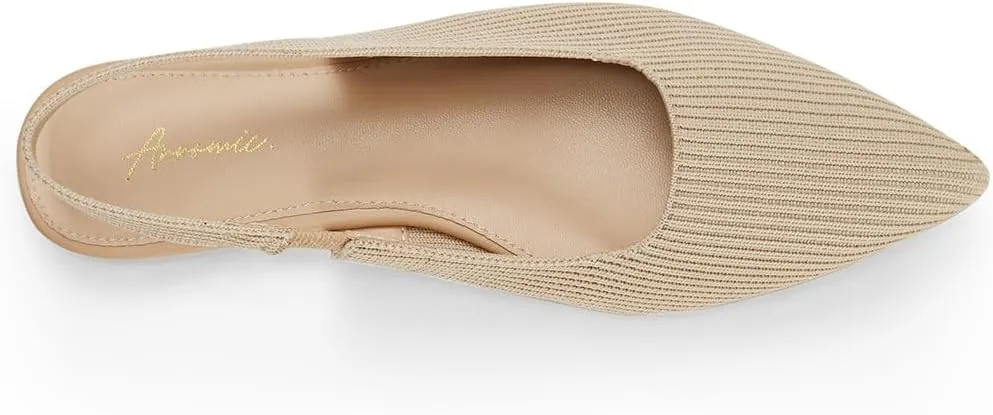 Arromic Slingback Flats for Women Pointed Toe Ballet Flats Shoes Women Dressy Comfortable Slip On Knit Flat