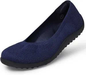 Arromic Wide Toe Box Ballet Flats Shoes for Women Slip on Knit Dressy Shoes Washable Soft Ballerina Lightweight Ladies Walking Flat