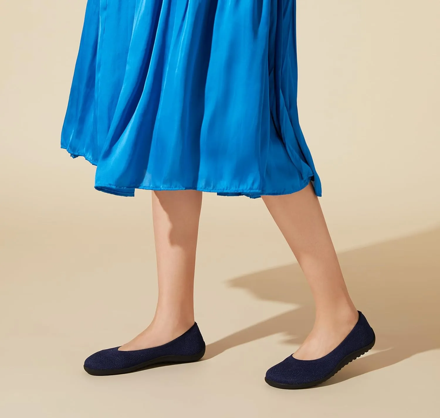 Arromic Wide Toe Box Ballet Flats Shoes for Women Slip on Knit Dressy Shoes Washable Soft Ballerina Lightweight Ladies Walking Flat