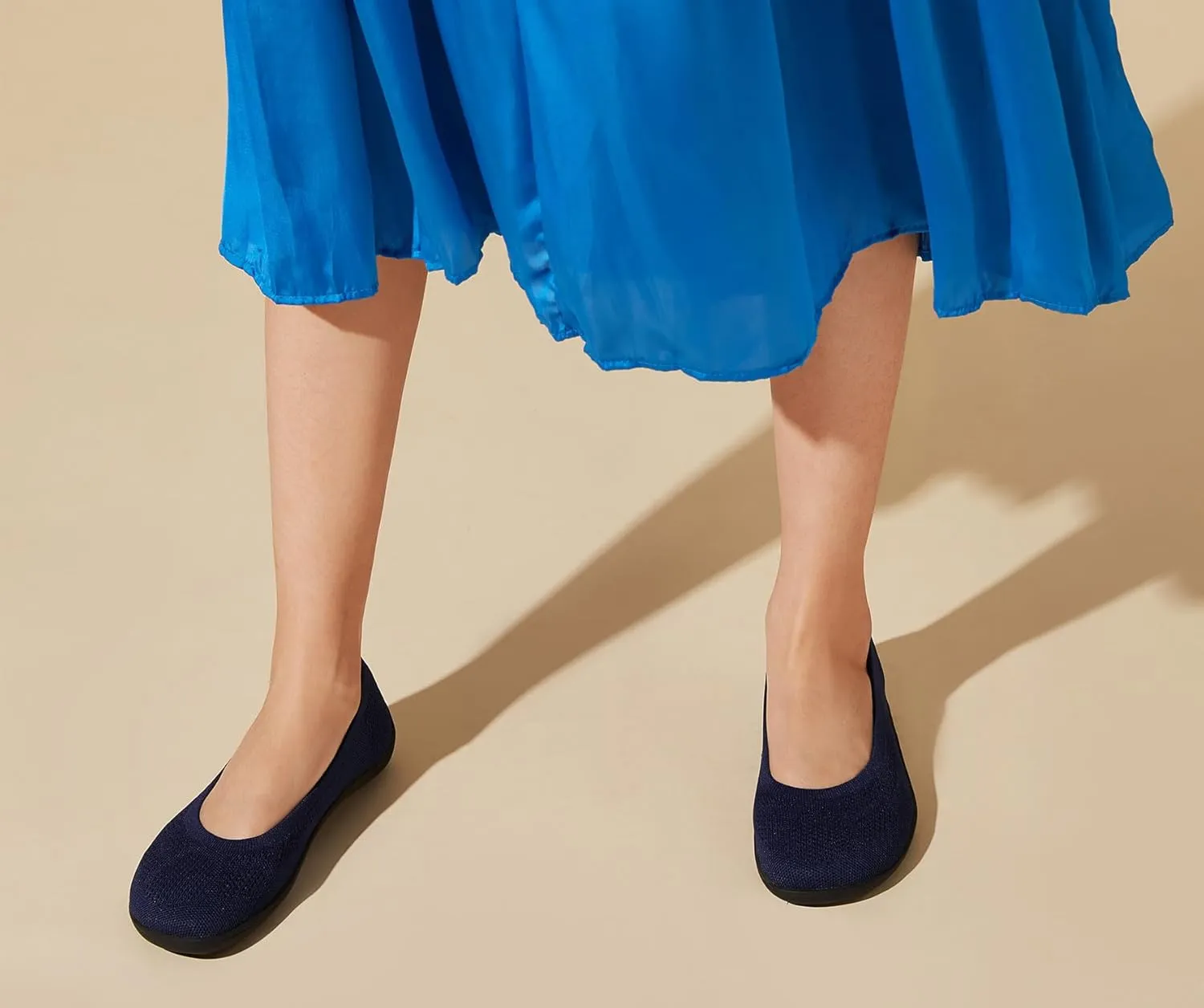 Arromic Wide Toe Box Ballet Flats Shoes for Women Washable Ballerina Slip on Knit Dressy Shoes(VersionⅠ)