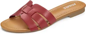 ATHMILE Sandals for Women 2025 Vacation Womens Sandals Dressy Summer Flats Sandals Women Slides for Party Wedding Beach