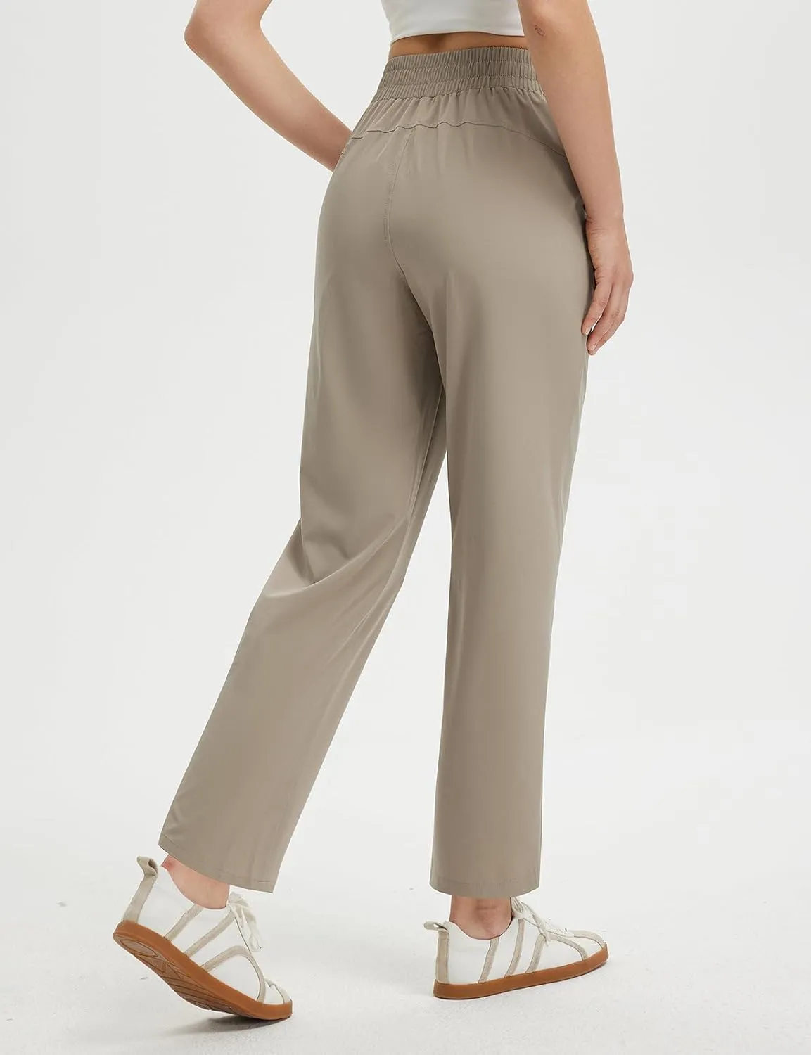 baleaf Women's Travel Pants Lightweight Business Casual Work Pants Stretch Petite Ankle Golf Slacks with Pockets UPF50 