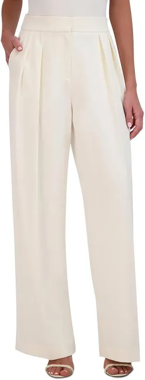 BCBGMAXAZRIA Women's High Waisted Wide Leg Pant Front Pleats Functional Pockets Trouser