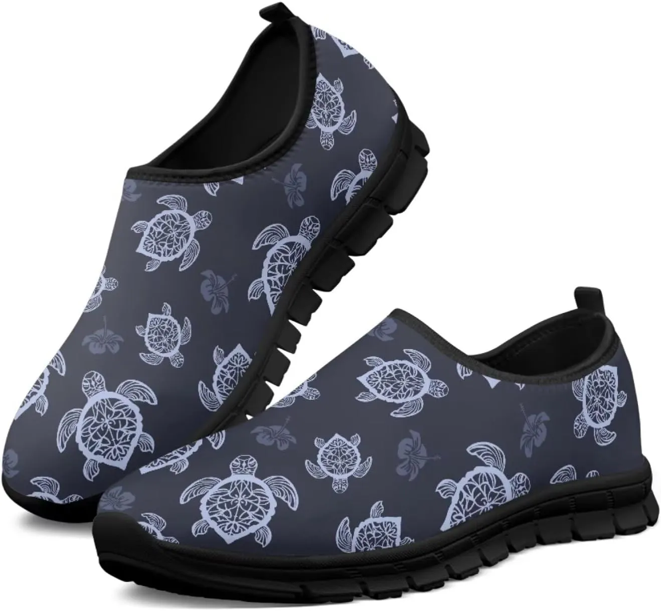 Binienty Casual Sneakers for Women Men Sea Turtle Animal Print Loafers Arch Support Low Cut Platform Loafers