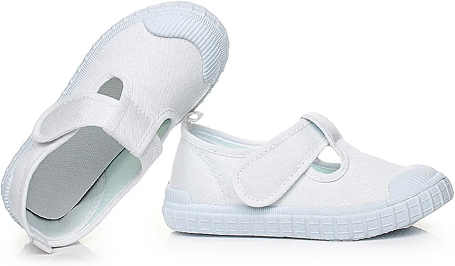Boys Girls Canvas Sneakers Casual Low Top Slip On Flats Lightweight Comfy White Walking School Shoes