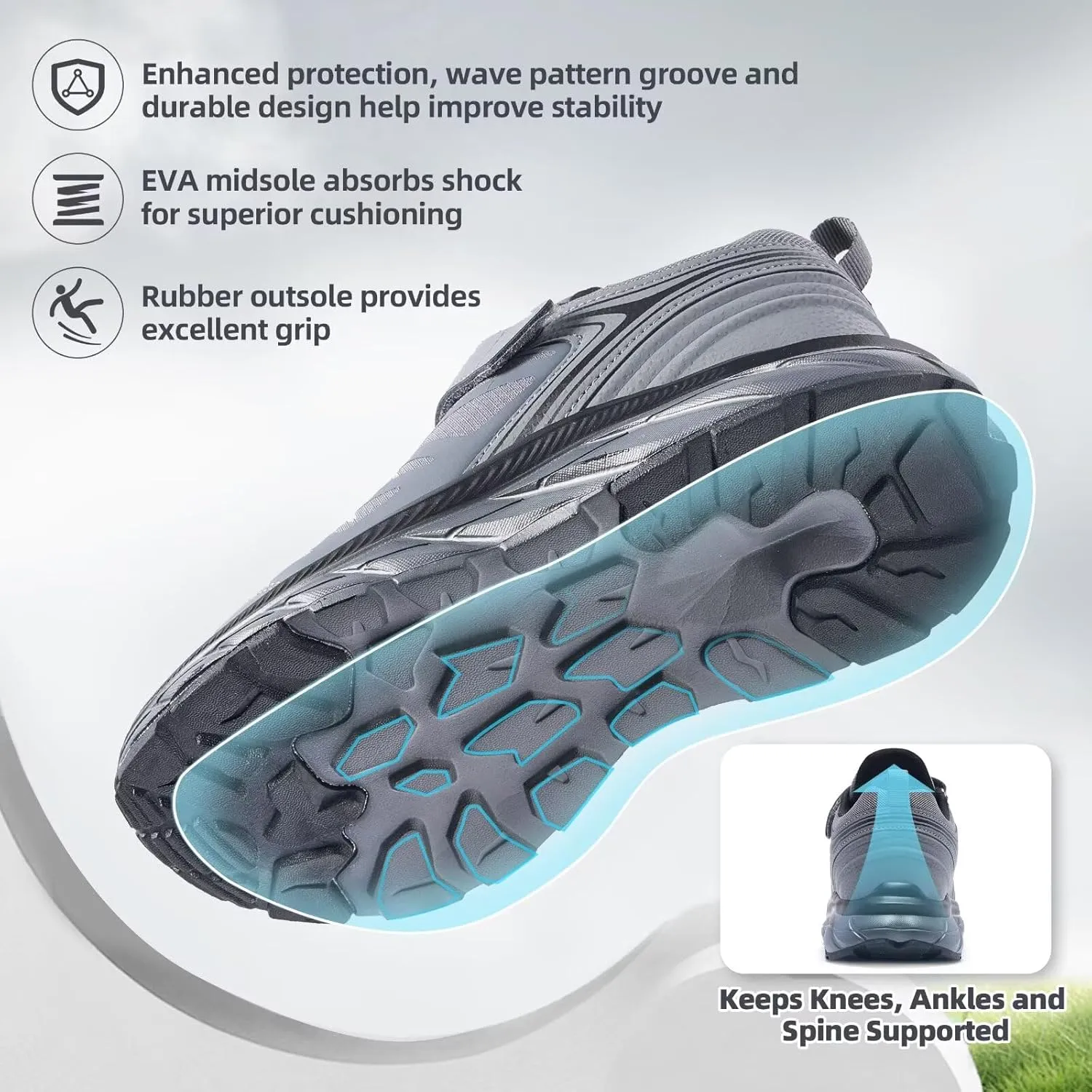 Boys Girls Orthopedic Walking Shoes: Comfortable Casual Plantar Fasciitis Arch Support Athletic Running Sneakers, Lightweight Little Kid/Big Kid School Sports Tennis Shoes for Foot and Pain Relief