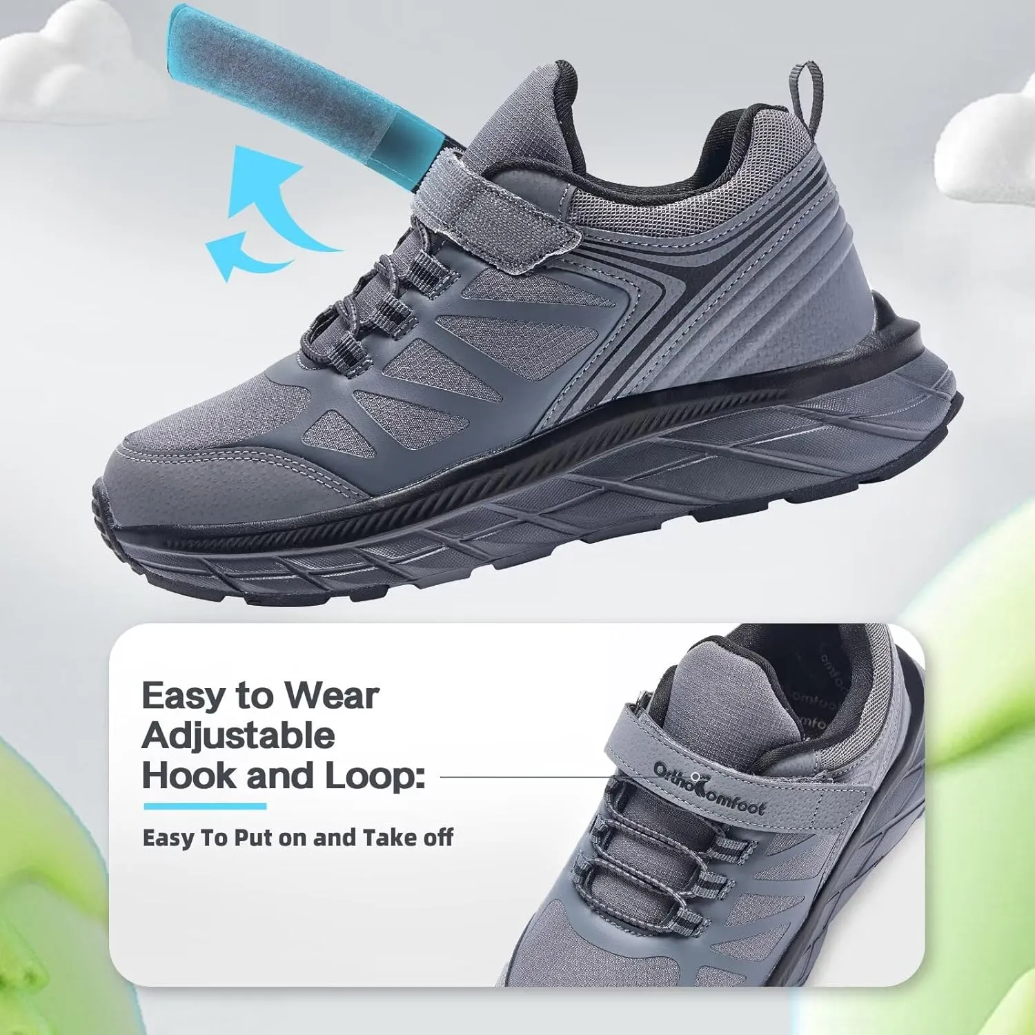 Boys Girls Orthopedic Walking Shoes: Comfortable Casual Plantar Fasciitis Arch Support Athletic Running Sneakers, Lightweight Little Kid/Big Kid School Sports Tennis Shoes for Foot and Pain Relief