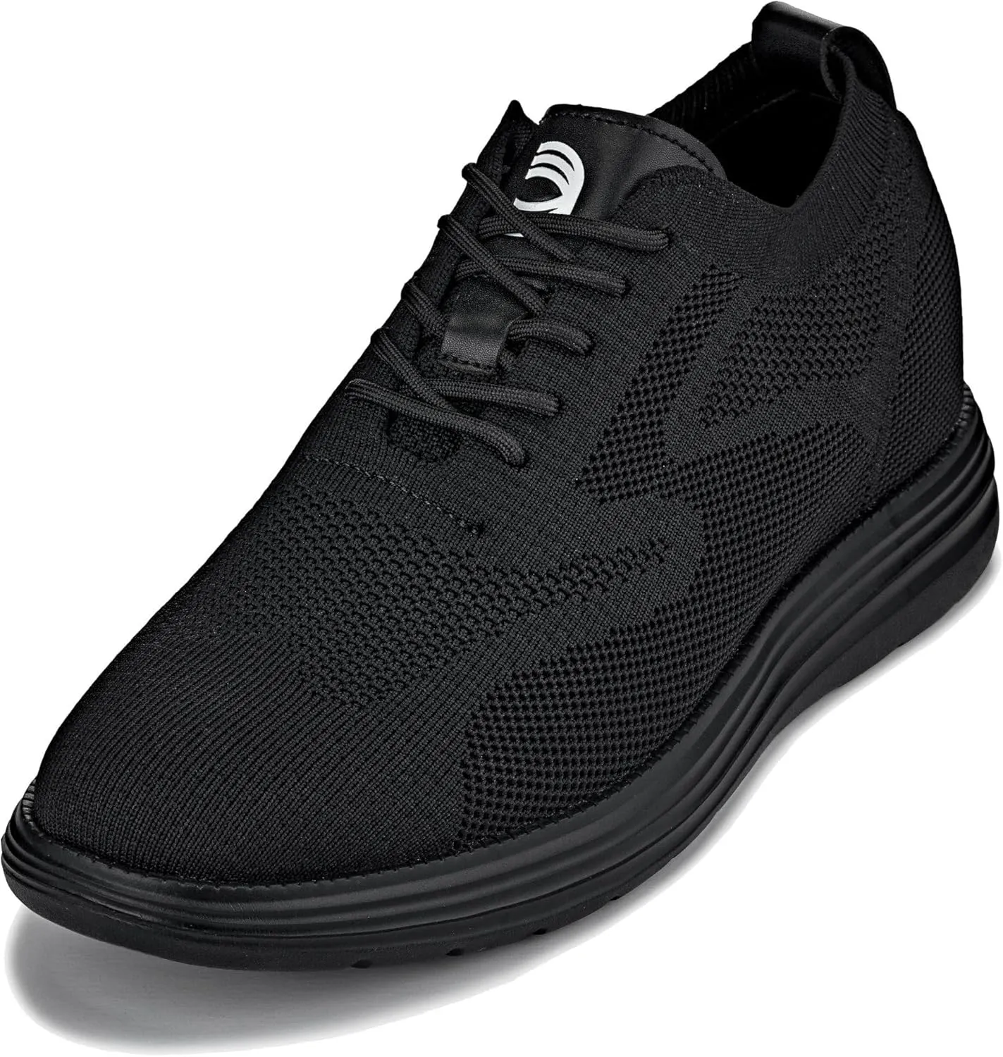 CALTO Men's Invisible Height Increasing Elevator Shoes - Black/Black Sole Ultra Light-Weight Lace-up Knitted Sporty Walker - 2.8 Inches Taller - X2631 - Size 13 D(M) US