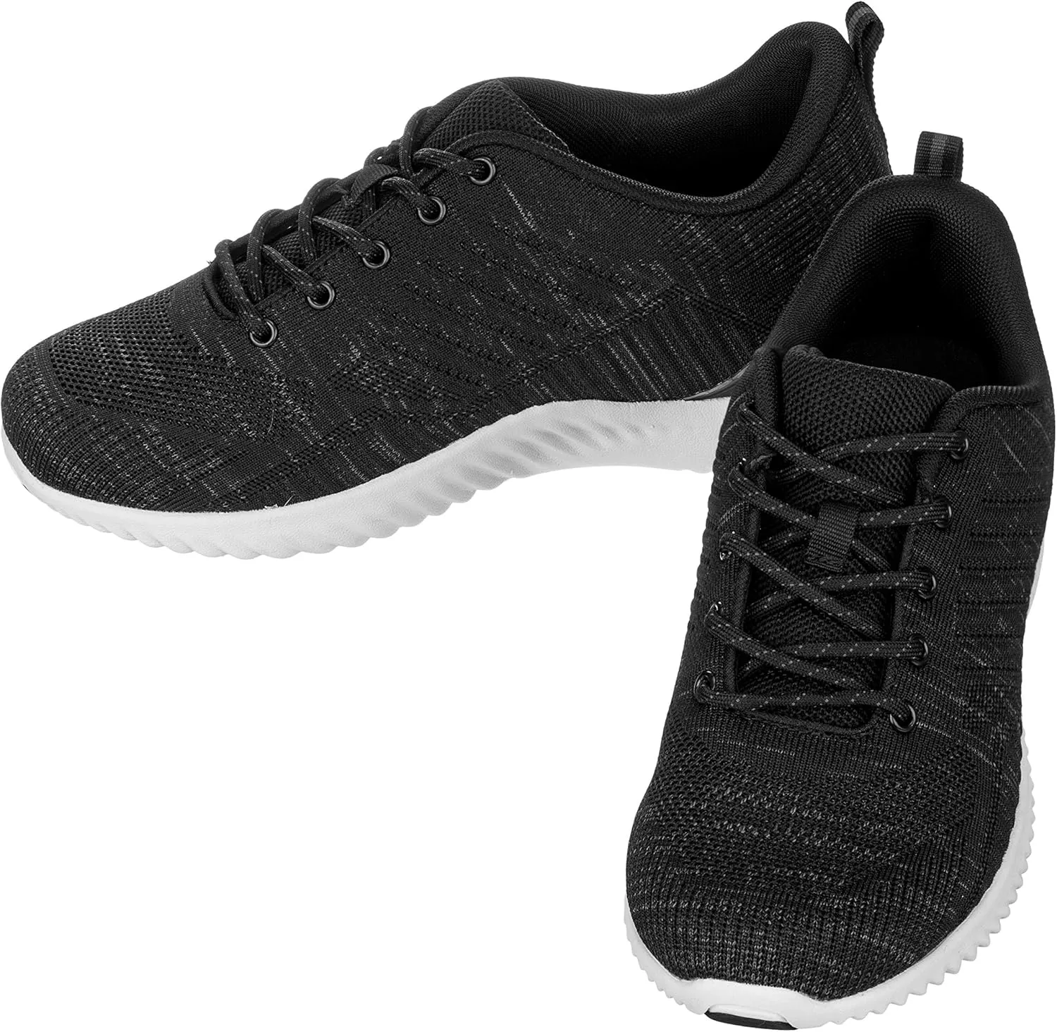 CALTO Men's Invisible Height Increasing Elevator Shoes - Black/Grey Ultra Lightweight Sporty Sneakers - 2.6 Inches Taller - Q212 - Size 7 D(M) US