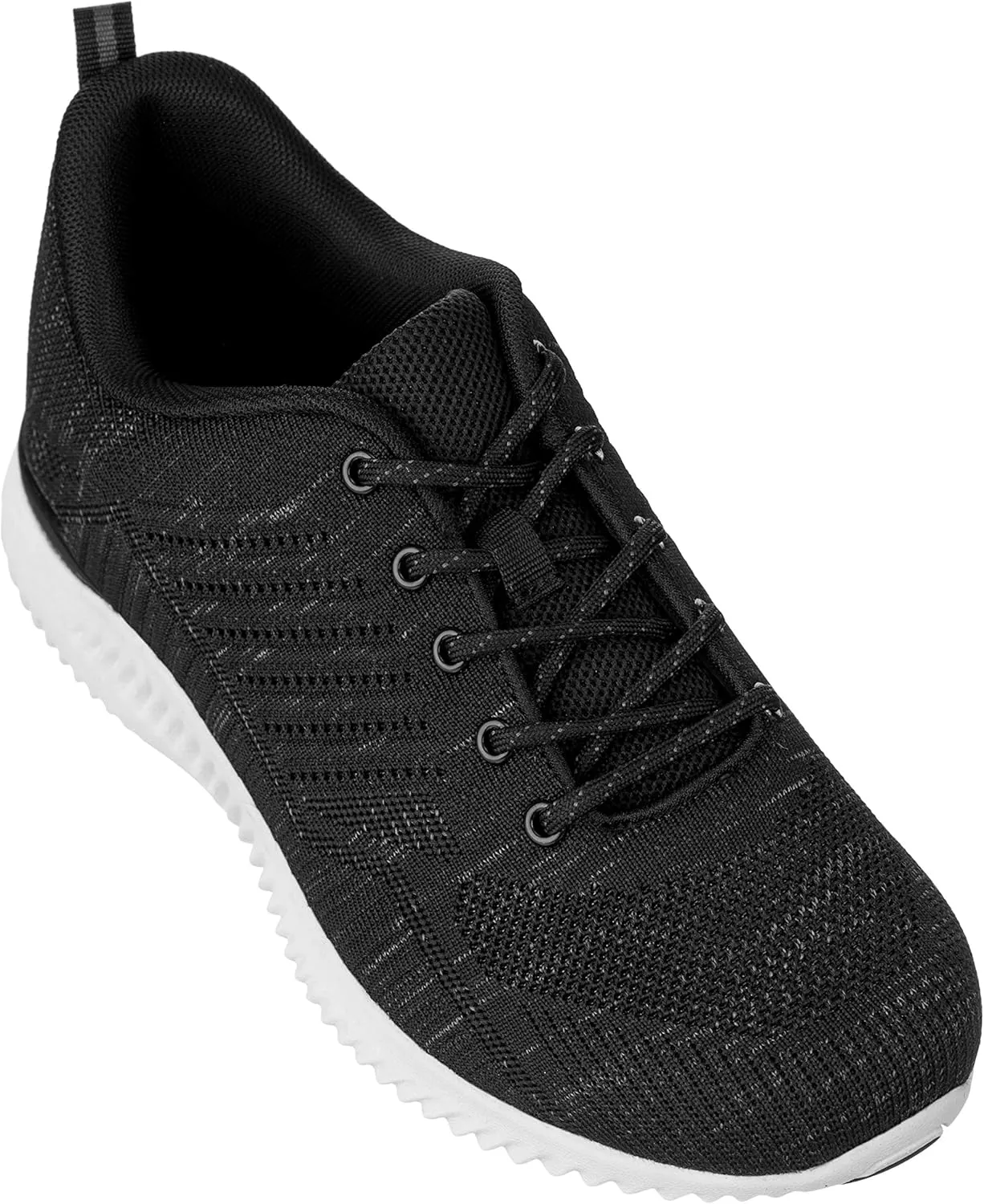 CALTO Men's Invisible Height Increasing Elevator Shoes - Black/Grey Ultra Lightweight Sporty Sneakers - 2.6 Inches Taller - Q212 - Size 7 D(M) US