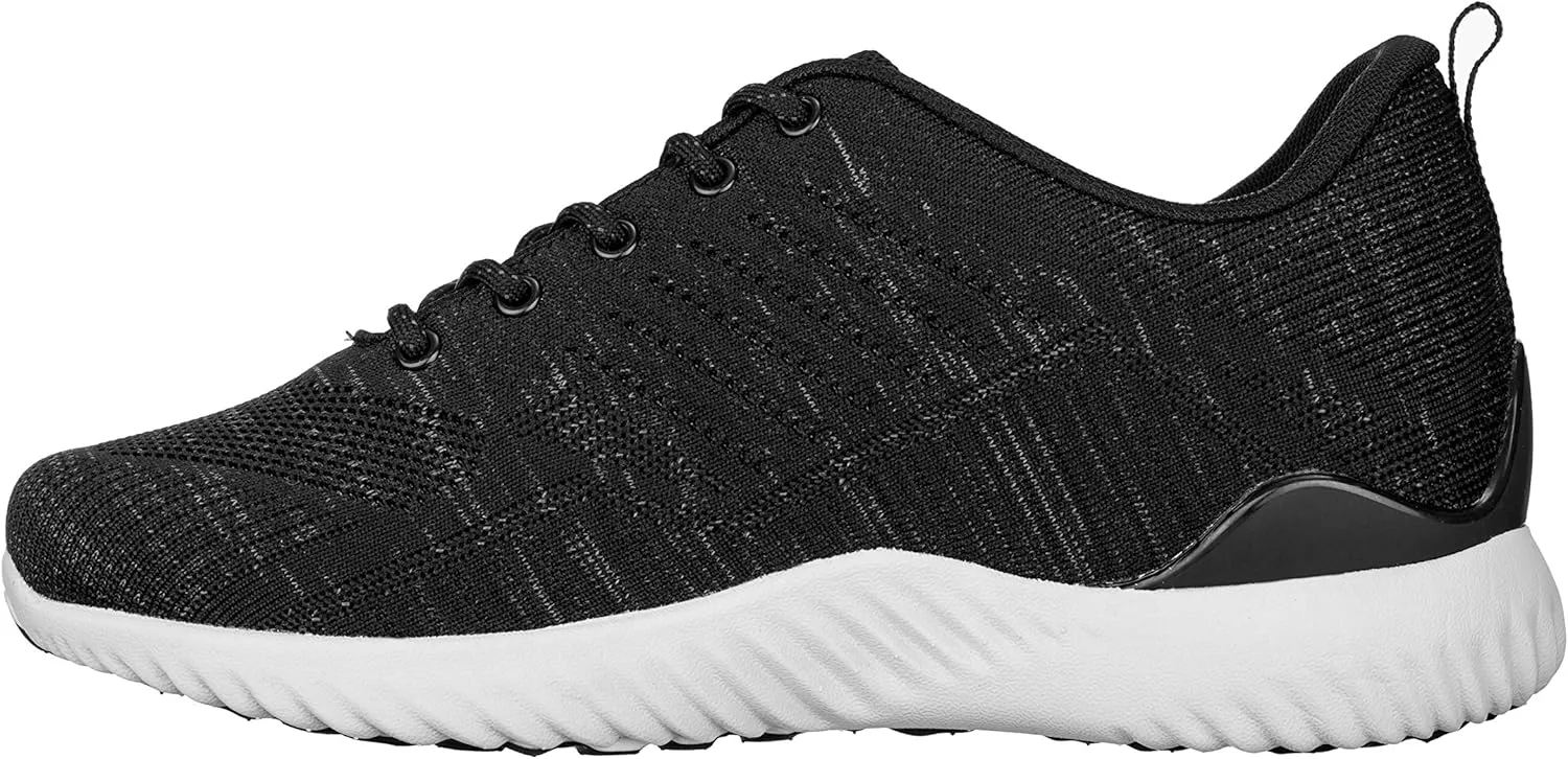 CALTO Men's Invisible Height Increasing Elevator Shoes - Black/Grey Ultra Lightweight Sporty Sneakers - 2.6 Inches Taller - Q212 - Size 7 D(M) US