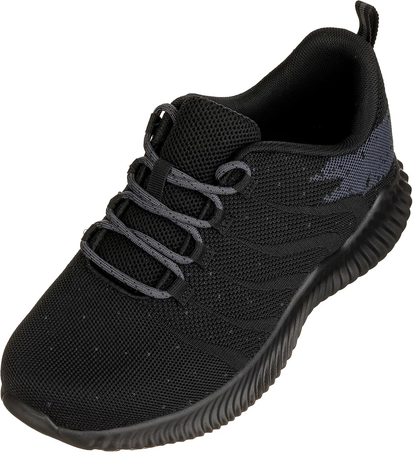 CALTO Men's Invisible Height Increasing Elevator Shoes - Black/Grey Ultra Lightweight Sporty Sneakers - 2.8 Inches Taller - Q216 - Size 9 D(M) US