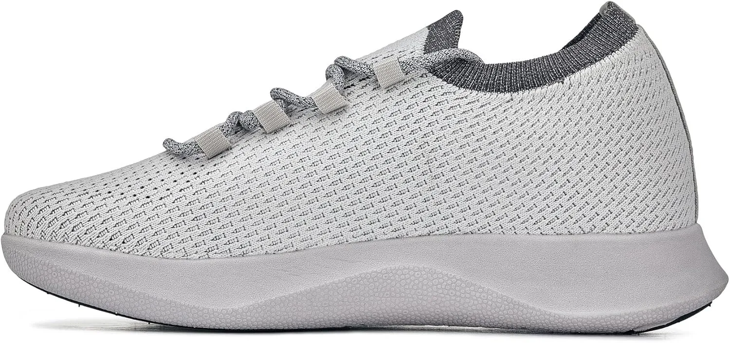 CALTO Men's Invisible Height Increasing Elevator Shoes - Cement Ultra Lightweight Sporty Sneakers - 2.4 Inches Taller - Q087 - Size 7 D(M) US