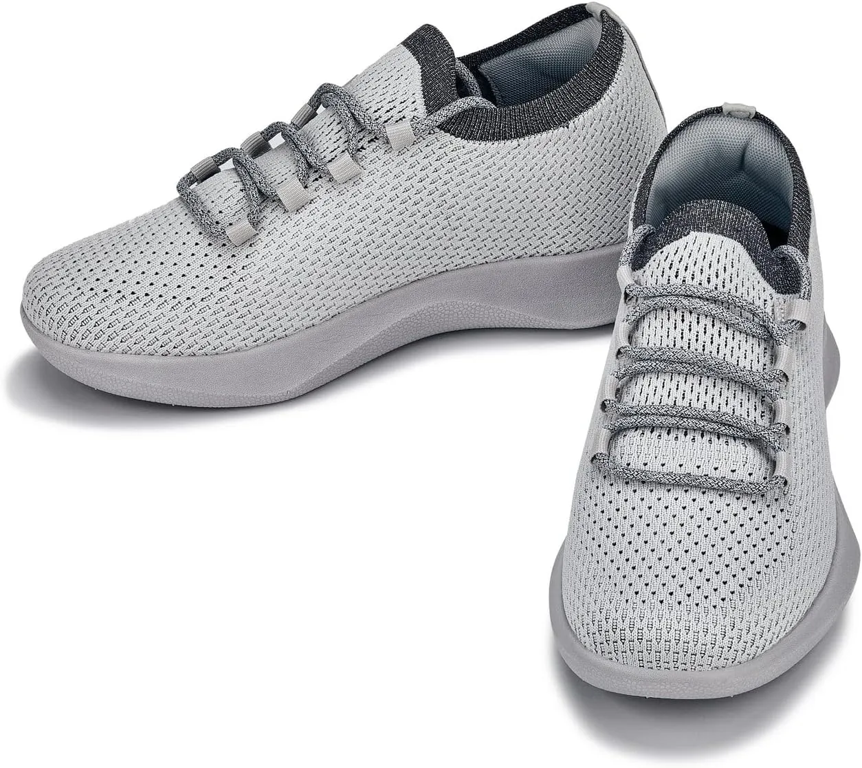 CALTO Men's Invisible Height Increasing Elevator Shoes - Cement Ultra Lightweight Sporty Sneakers - 2.4 Inches Taller - Q087 - Size 7 D(M) US