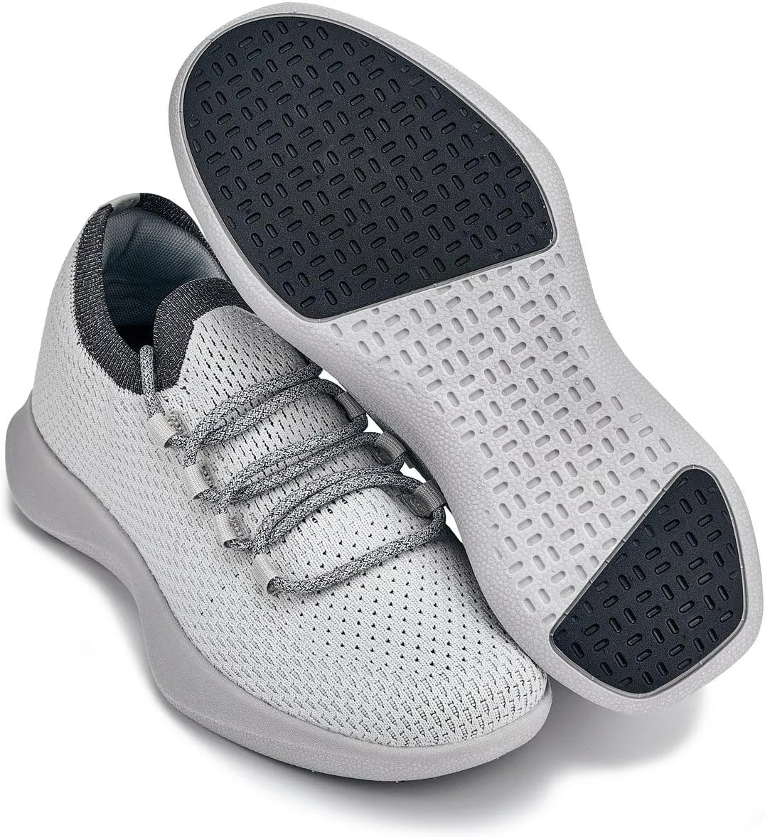 CALTO Men's Invisible Height Increasing Elevator Shoes - Cement Ultra Lightweight Sporty Sneakers - 2.4 Inches Taller - Q087 - Size 7 D(M) US