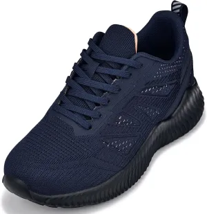 CALTO Men's Invisible Height Increasing Elevator Shoes - Navy/Coral Ultra Lightweight Sporty Sneakers - 2.4 Inches Taller - Q222 - Size 12 D(M) US