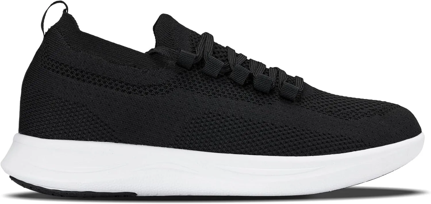 CALTO Men's Invisible Height Increasing Elevator Shoes - Super Lightweight Knitted Sporty Sneakers - 2.4 Inches Taller
