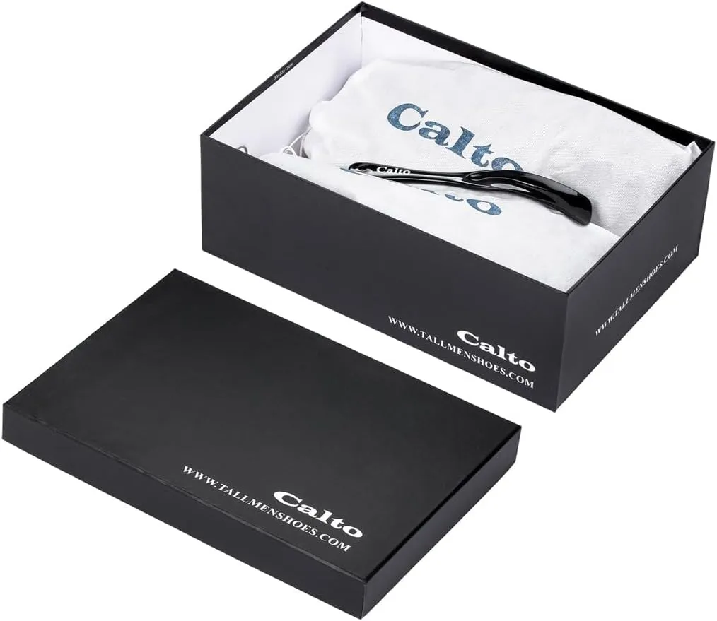 CALTO Men's Invisible Height Increasing Elevator Shoes - Super Lightweight Knitted Sporty Sneakers - 2.4 Inches Taller