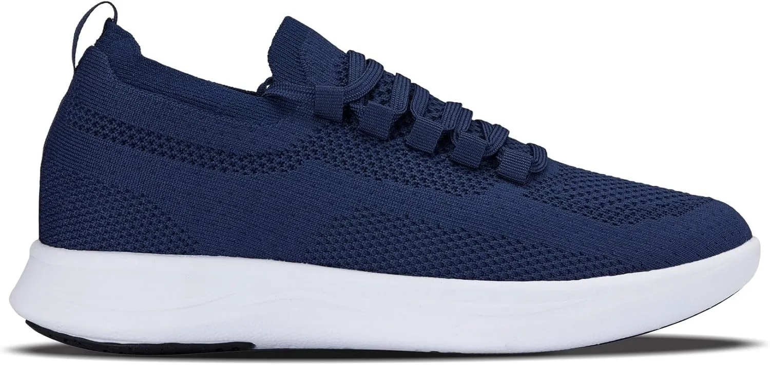 CALTO Men's Invisible Height Increasing Elevator Shoes - Super Lightweight Knitted Sporty Sneakers - 2.4 Inches Taller