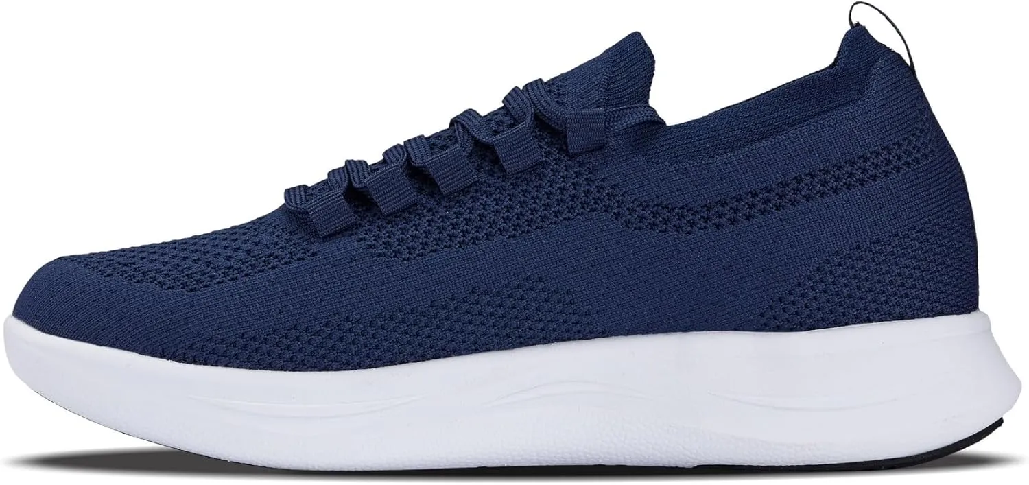 CALTO Men's Invisible Height Increasing Elevator Shoes - Super Lightweight Knitted Sporty Sneakers - 2.4 Inches Taller