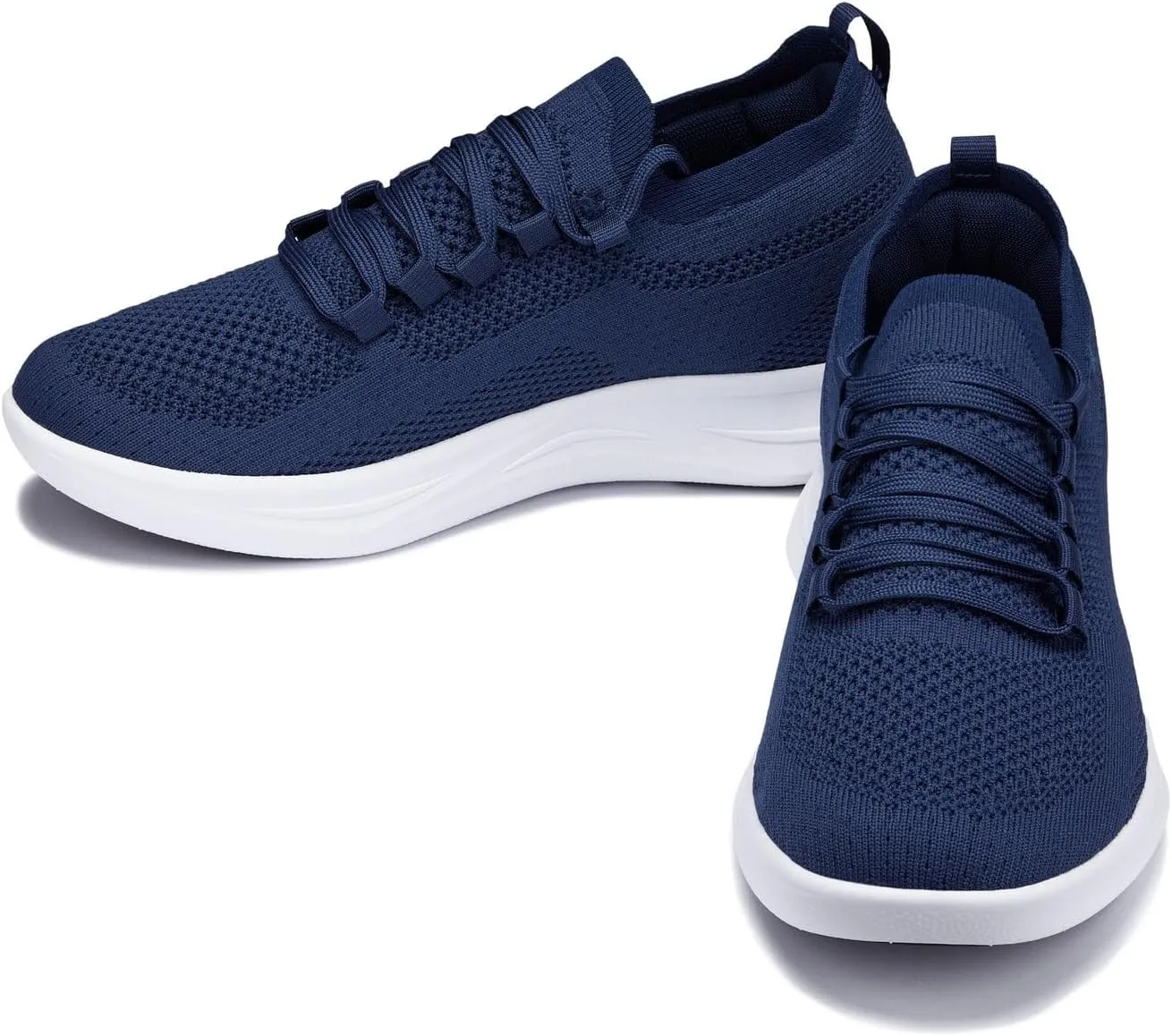 CALTO Men's Invisible Height Increasing Elevator Shoes - Super Lightweight Knitted Sporty Sneakers - 2.4 Inches Taller