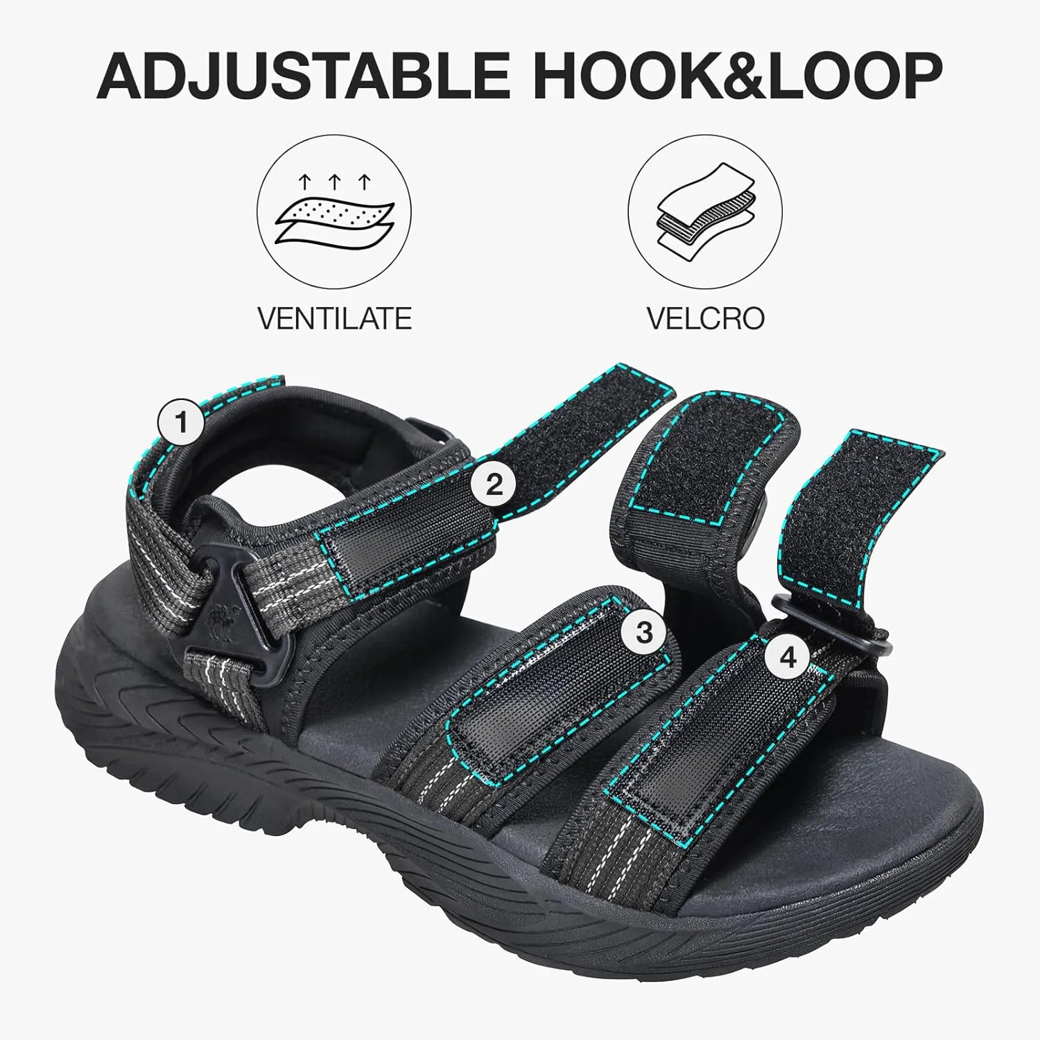 CAMEL CROWN Mens Waterproof Hiking Sandals with Arch Support Comfortable Sport Sandals Summer Outdoor Beach Water